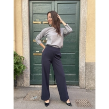 Navy Blue Trousers Wide Leg