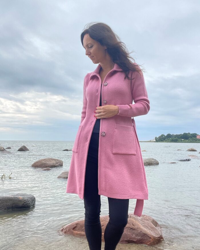 Roosa kardigan, 100% meriinovill - Image 1