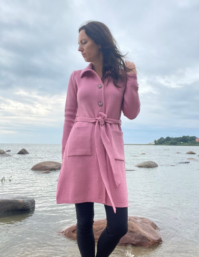 Roosa kardigan, 100% meriinovill - Image 3