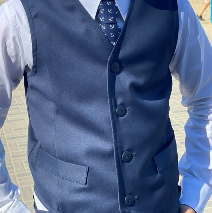 Navy Blue Vest With Virgin Wool - Image 2