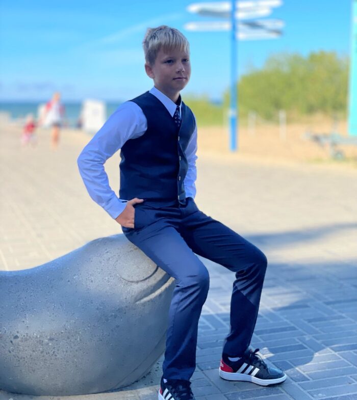 Navy Blue Vest With Virgin Wool - Image 5