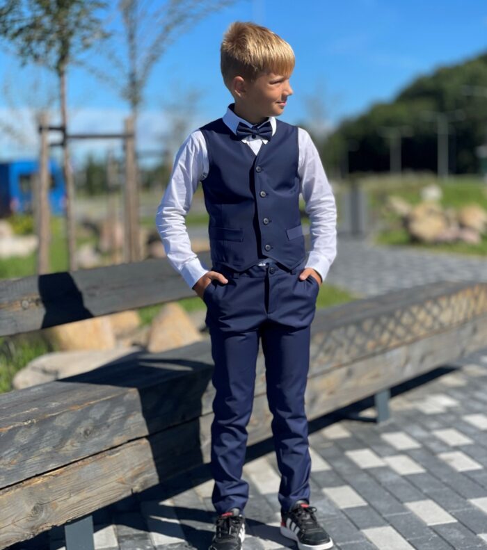 Navy Blue Trousers With Virgin Wool - Image 2