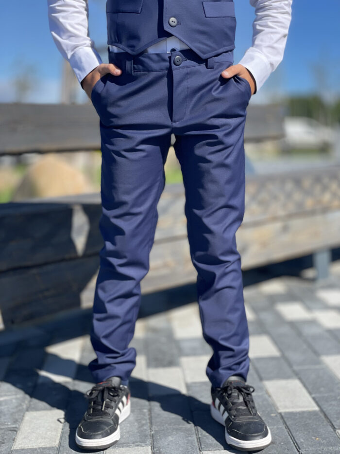 Navy Blue Trousers With Virgin Wool - Image 4