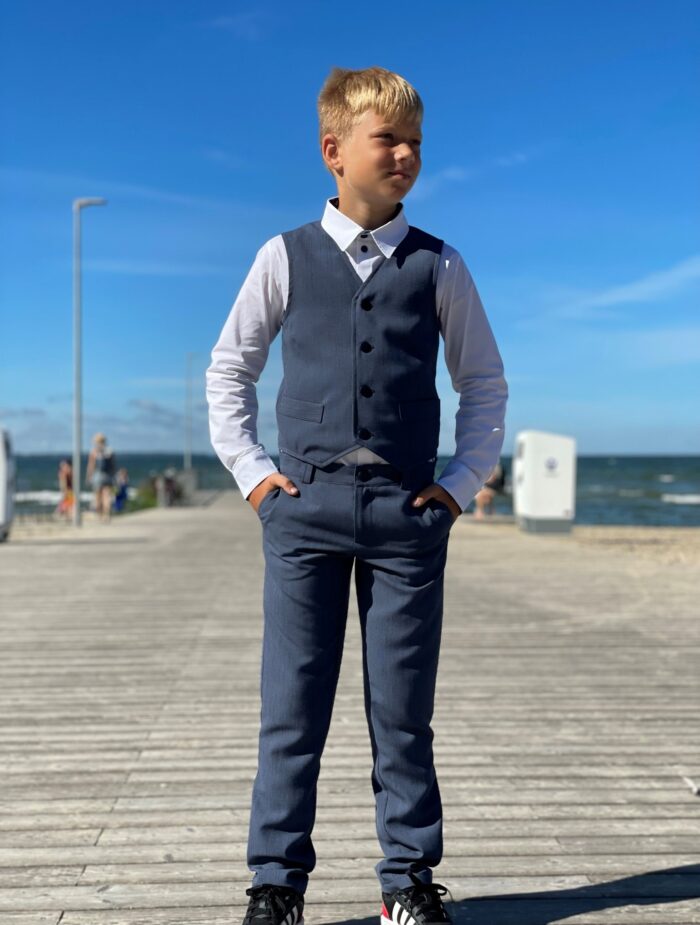 Blue Trousers With Virgin Wool - Image 3