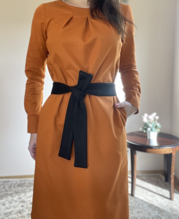 Oranž kleit vööga - Image 2