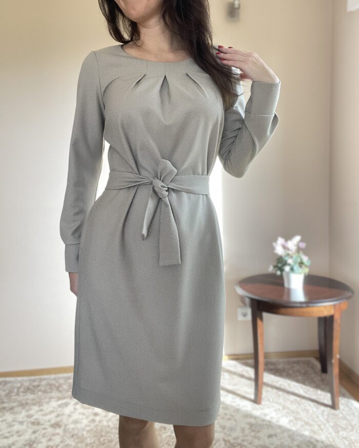 Kreemikas kleit vööga - Image 2