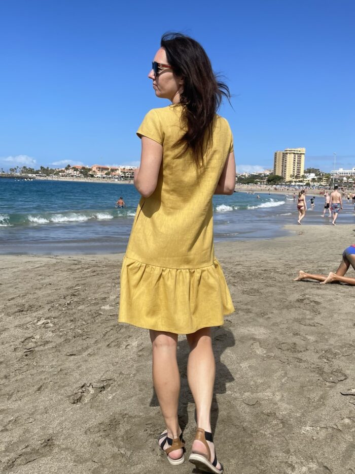 Golden Linen Dress - Image 3