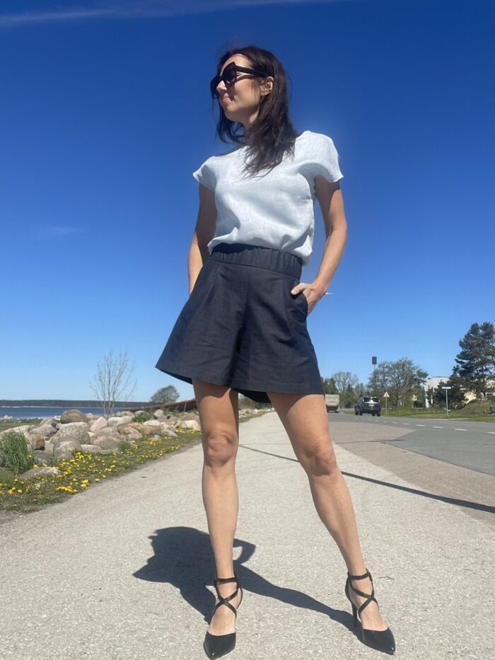 Shorts Navy Blue Linen - Image 3