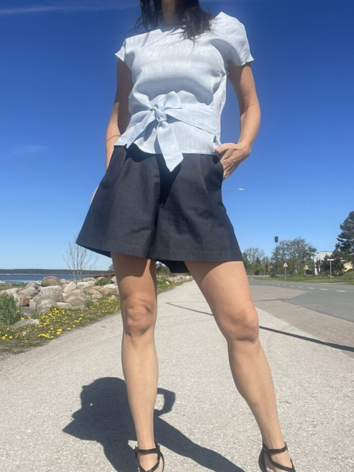 Shorts Navy Blue Linen - Image 4