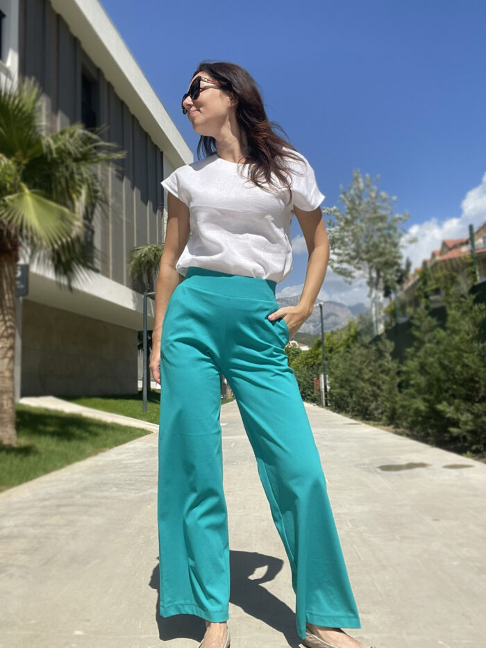Blue Trousers Wide Leg - Image 1