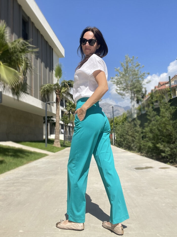 Blue Trousers Wide Leg - Image 3