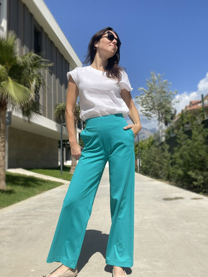 Blue Trousers Wide Leg - Image 4