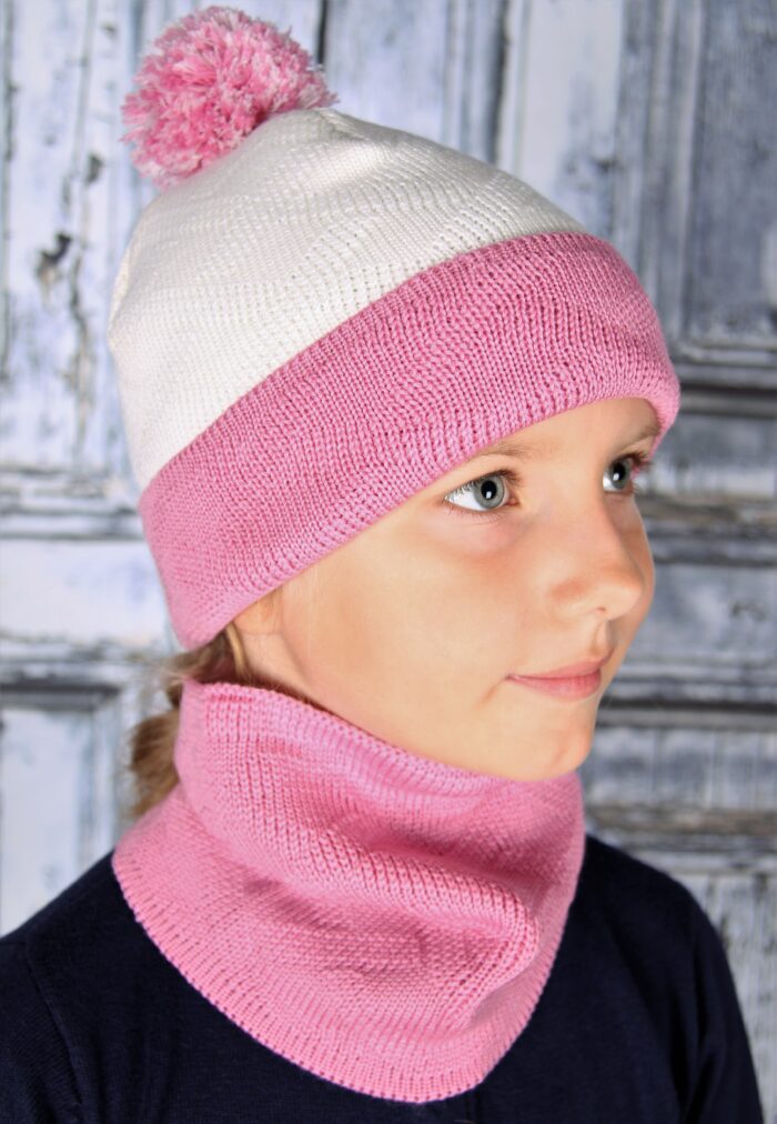 Roosa kaelussall, 100% meriinovill! - Image 1