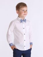 White Shirt With Blue Details