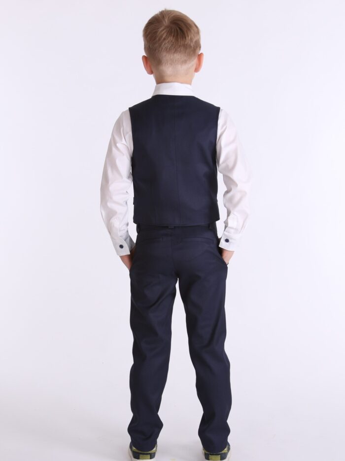 Tumesinine peenvillane vest, eest ruuduline - Image 5