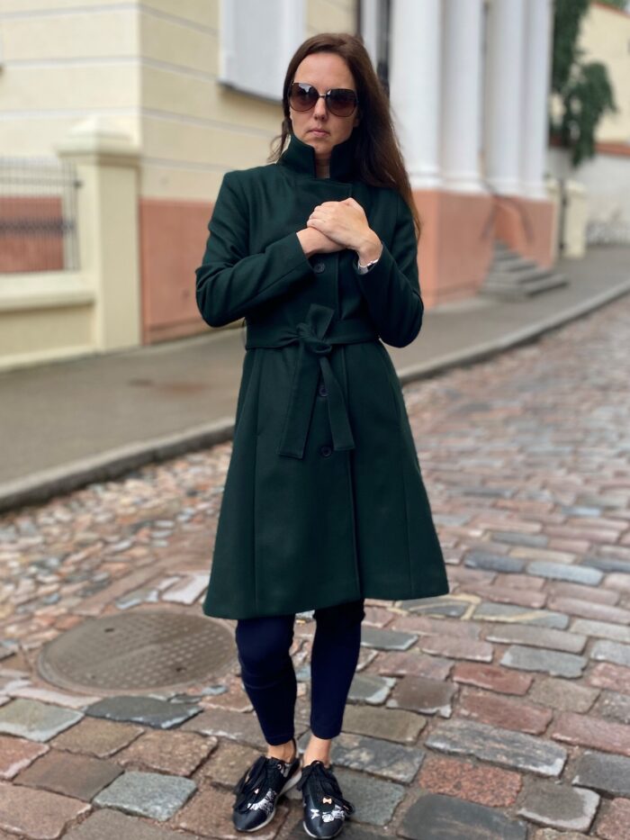 Naiste roheline villane mantel - Image 3