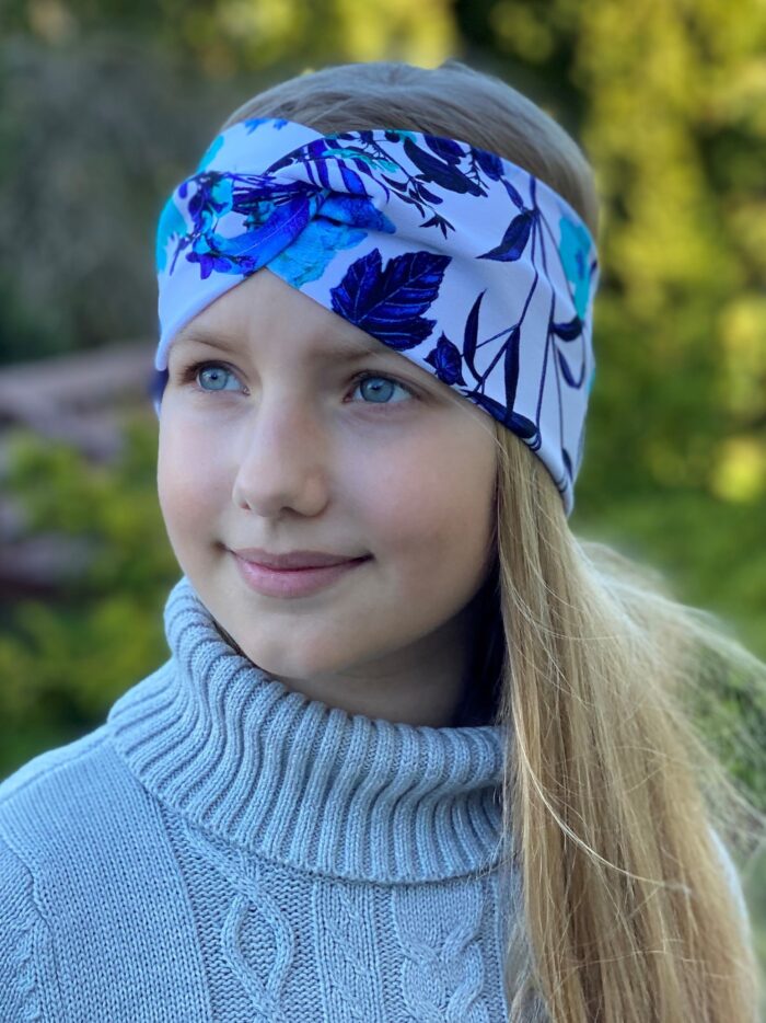 Peapael siniste lilledega Headband With Blue Flowers - Image 1