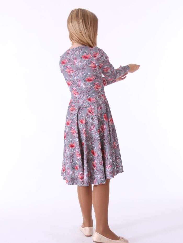 Gray Floral Dress - Image 2