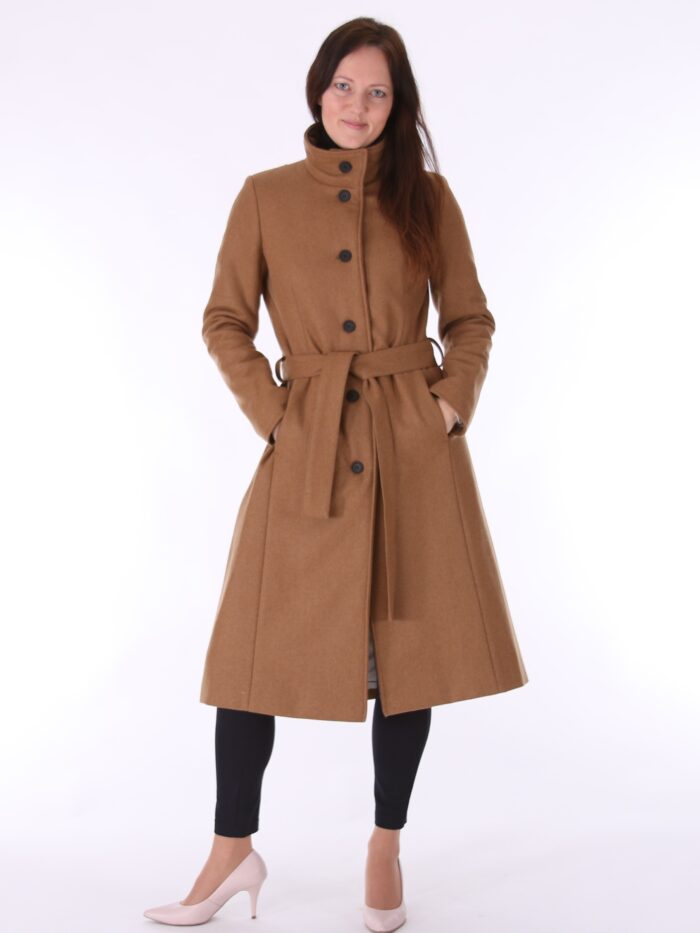 Kaamelikarva villane talvemantel (vatiini ja eemaldatava kapuutsiga) - Image 5