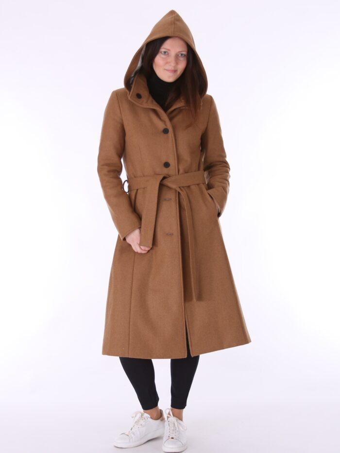 Kaamelikarva villane talvemantel (vatiini ja eemaldatava kapuutsiga) - Image 4