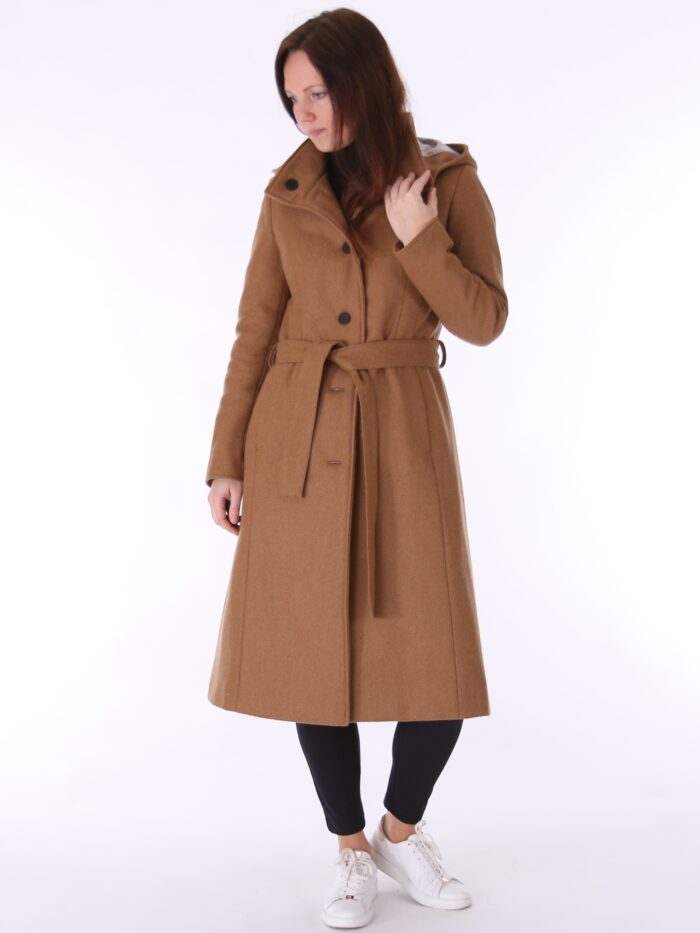 Kaamelikarva villane talvemantel (vatiini ja eemaldatava kapuutsiga) - Image 2