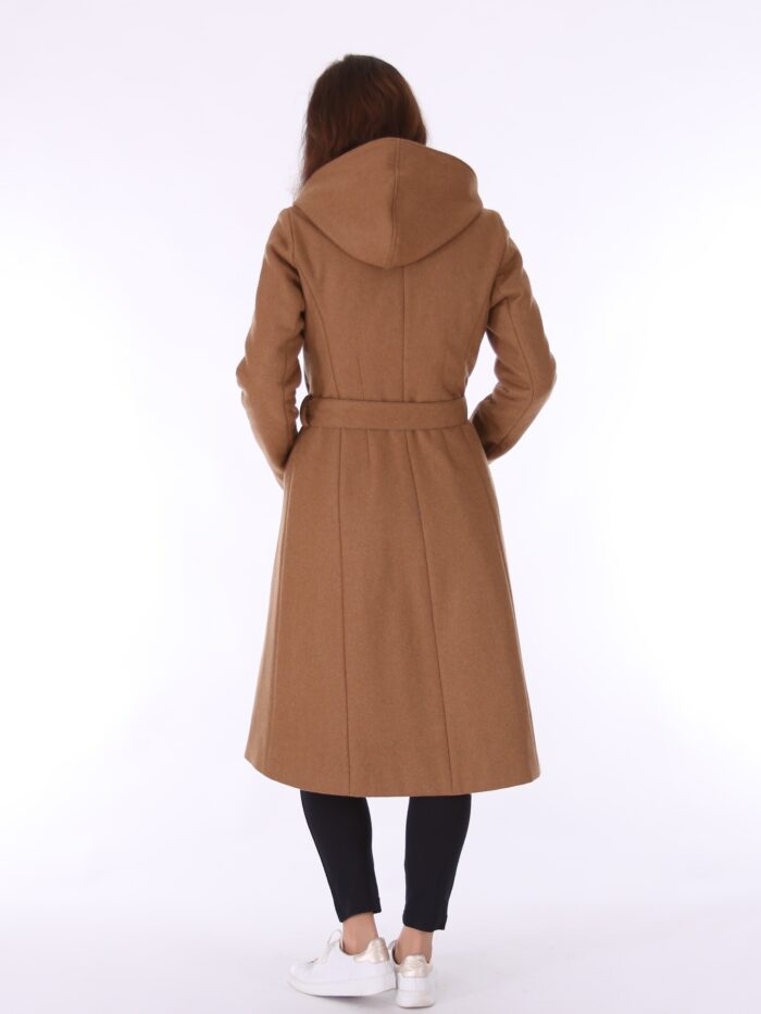 Kaamelikarva villane talvemantel (vatiini ja eemaldatava kapuutsiga) - Image 3