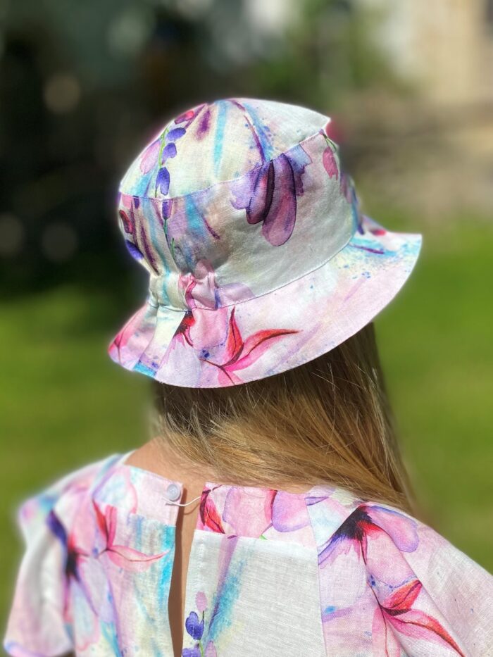 Floral Hat, 100% Linen - Image 2