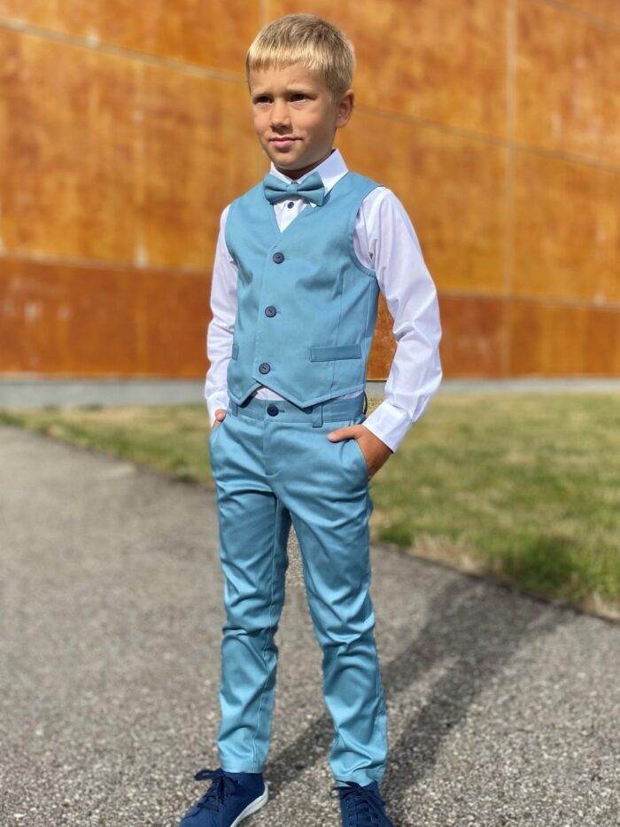 Light Blue Trousers And Vest - Image 3