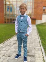 Light Blue Trousers And Vest