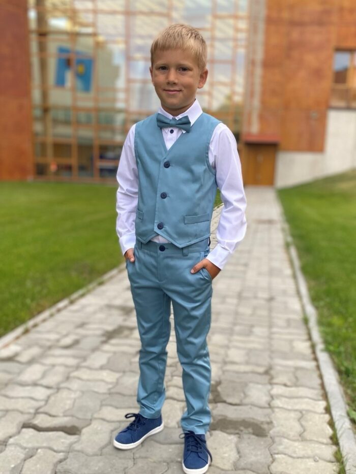 Light Blue Trousers And Vest - Image 1