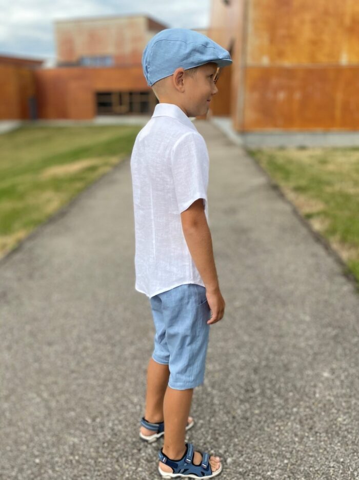 Light Blue Ivy Cap, 100% Linen - Image 3