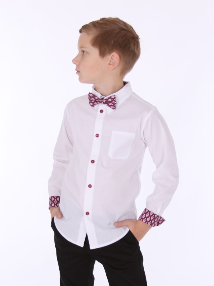 White Shirt With Red Details - Image 3