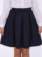 Navy Blue Skirt, 97% Virgin Wool - Image 2