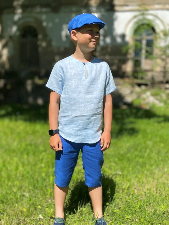 Helesinine pluus, 100% linane Light Blue Shirt, 100% Linen - Image 1