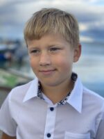 White Shirt, Blue Details - Image 3