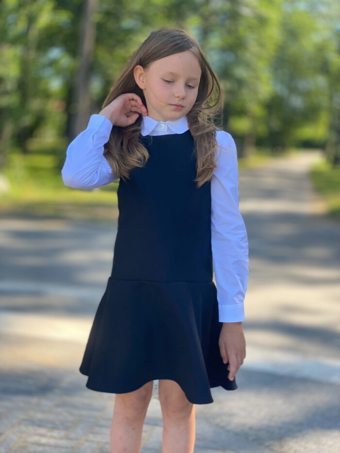 Navy Blue Dress, 100% Merino Wool - Image 1