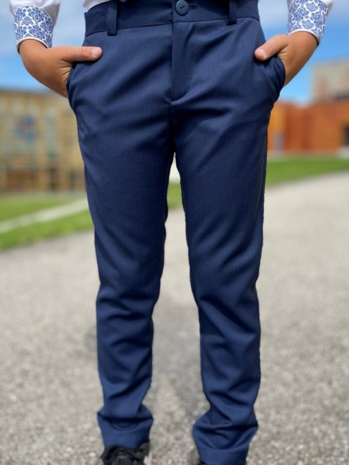 Komplekt: tumesinine peenvillane pintsak ja püksid - Image 3