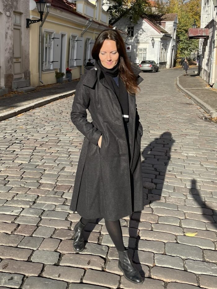 Greyish Black Wintercoat With Virgin Wool And Cashmere - Image 4