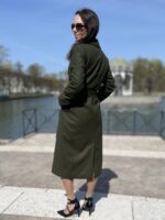 Green Coat With Virgin Wool And Cashmere