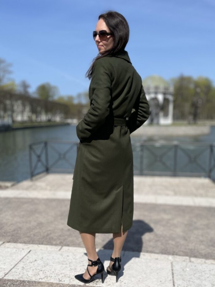 Green Coat With Virgin Wool And Cashmere - Image 1