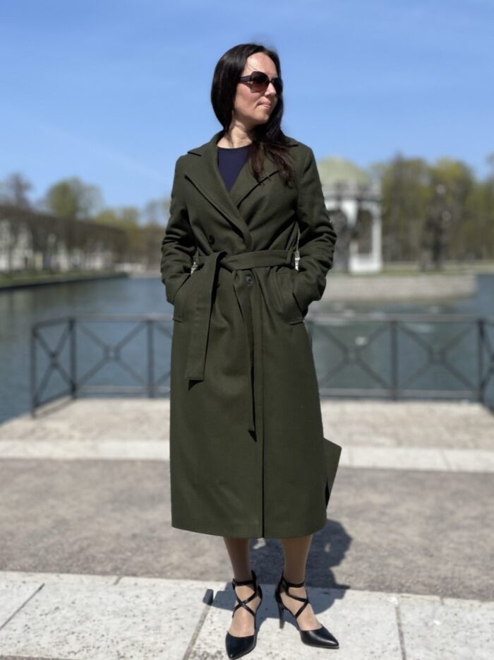 Green Coat With Virgin Wool And Cashmere - Image 2