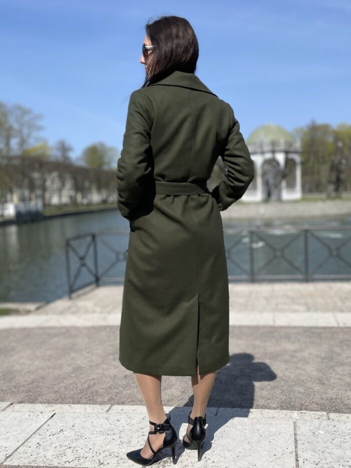 Green Coat With Virgin Wool And Cashmere - Image 5
