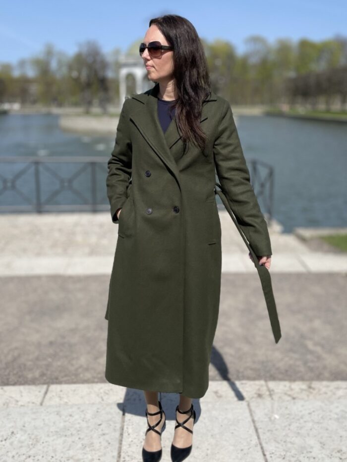 Green Coat With Virgin Wool And Cashmere - Image 4