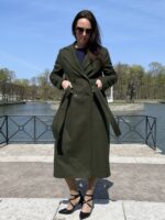 Green Coat With Virgin Wool And Cashmere - Image 3