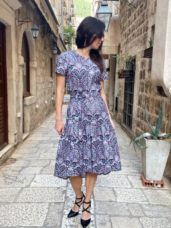 Dress, Dark Blue With Ornaments - Image 1