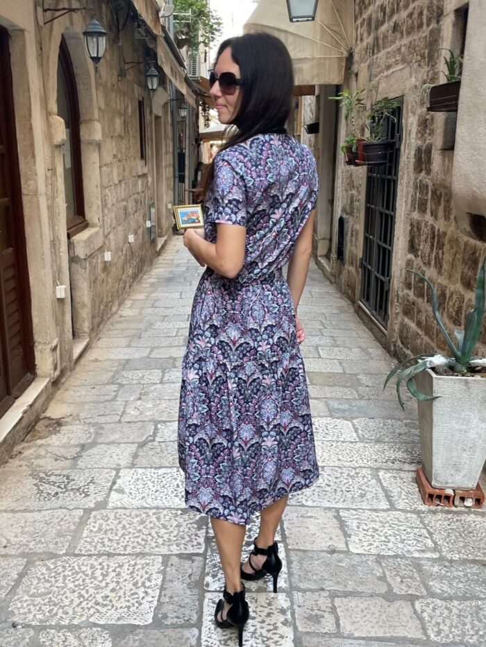 Dress, Dark Blue With Ornaments - Image 3