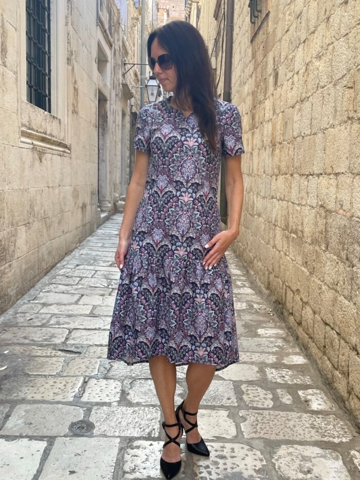 Dress, Dark Blue With Ornaments - Image 5