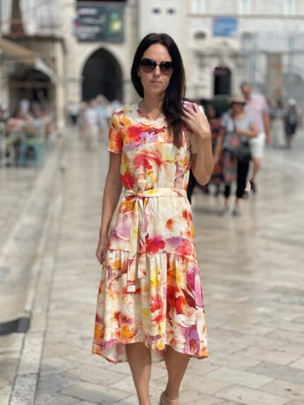Floral Dress, Linen-Viscose
