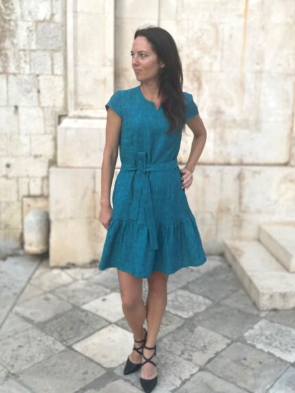 Mereroheline kleit satsiga, 100% linane