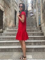 Dress Red, 100% LINEN - Image 4